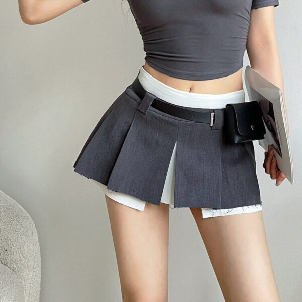 Fake-2 pieces mini skirt - Image 3