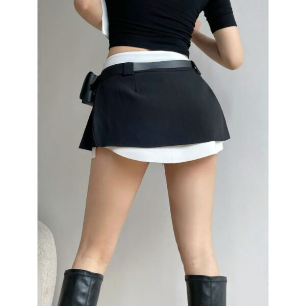Fake-2 pieces mini skirt - Image 5