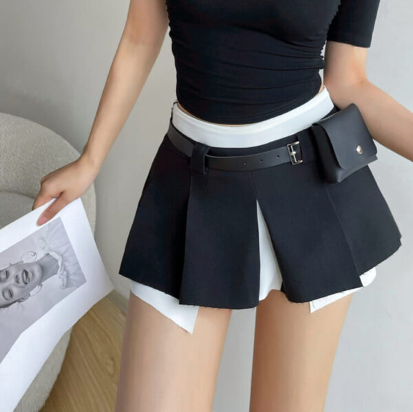 Fake-2 pieces mini skirt - Image 4