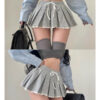 Jennie style drawstring lace-trimmed mini skirt