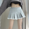 Lace trim soft mini skirt